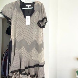 *NWT* REISS black and white geometric dress size 0